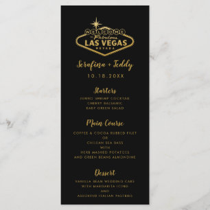 Las Vegas Bröllop Menu Guld Black Meny