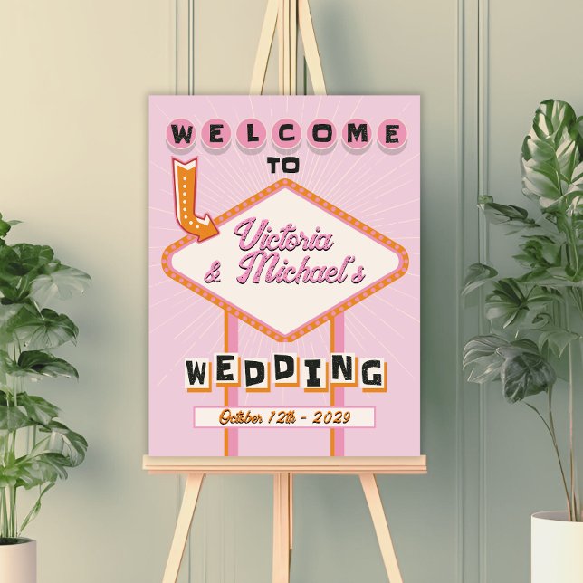 Las Vegas Bröllop Mod Retro-välkomsttecken Poster (Skapare uppladdad)