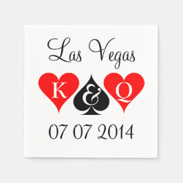 Las Vegas bröllop napkins med monogram kostym Pappersservett
