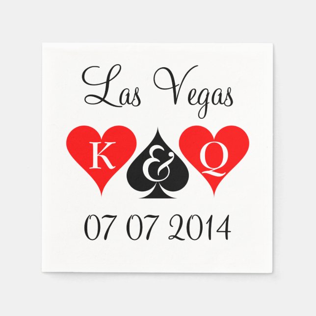 Las Vegas bröllop napkins med monogram kostym Pappersservett (Framsidan)