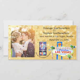 Las Vegas Bröllop Newlyweds Photo annnouncement Meddelande