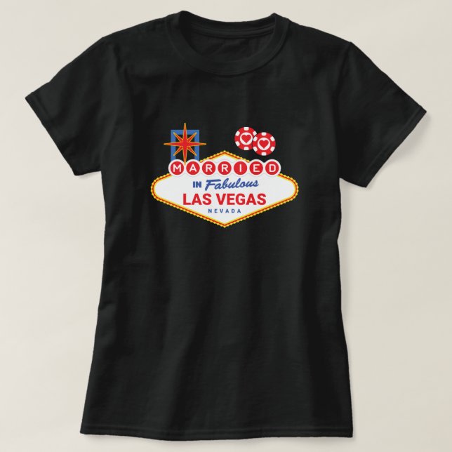 Las Vegas Bröllop - par gifta i Las Vegas T Shirt (Design framsida)