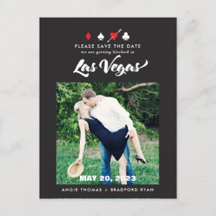 Las Vegas Bröllop Photo Save Date Postcard Meddelande Vykort