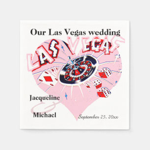 Las Vegas Bröllop  Rosa Hjarta Pappersservett