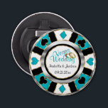 Las Vegas Bröllop - Silver, vit och turkos Flasköppnare<br><div class="desc">Flaska-öppnare. Anpassa Las Vegas Stil Bröllop-Silver, Turquise och White-redot så att du kan anpassa dig. 📌 Om du behöver anpassa ytterligare klickar du på knappen "Klicka för att anpassa ytterligare" eller "Anpassa eller redigera design"och användor verktyg för att ändra storlek, rotera, ändra text färg, lägga till text och så mycket...</div>