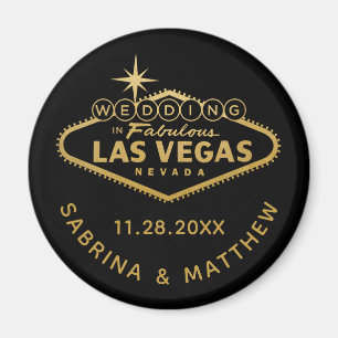 Las Vegas Bröllop spara datum eller Favoriter Magnet