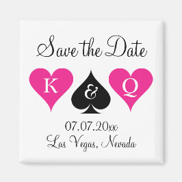 Las vegas bröllop spara datum magnet med hjärta