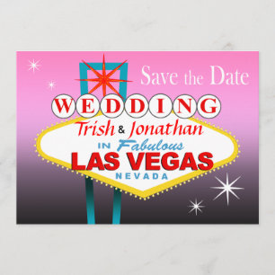 Las Vegas Bröllop spara datum - rosa Datumet