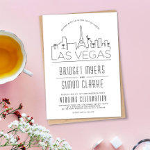 Las Vegas Bröllop | Stiliserad Skyline-inbjudan