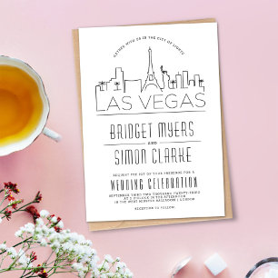 Las Vegas Bröllop Stiliserad Skyline-inbjudan Inbjudningar