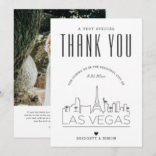Las Vegas Bröllop Tack + Fotokort Kort