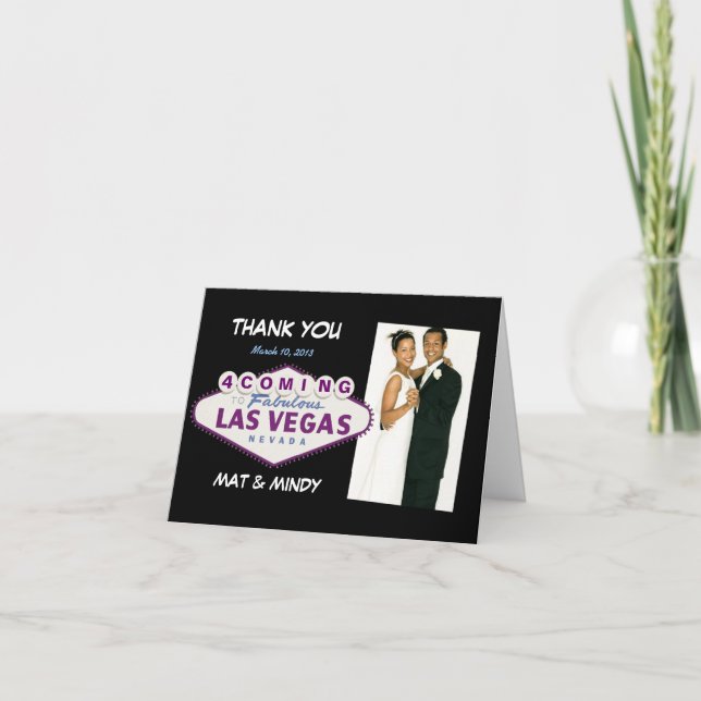 Las Vegas Bröllop Tacksamhets Foto Kort (Framsida)