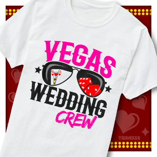 Las Vegas Bröllops Crew Solglasögon Kasino Fest T Shirt