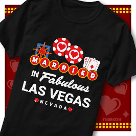 Las Vegas Bröllopsannonsering Gifta Paret T Shirt