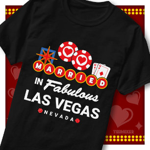 Las Vegas Bröllopsannonsering Gifta Paret T Shirt