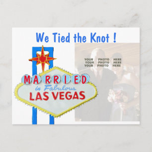 Las Vegas Bröllopsannonseringskort Meddelande Vykort