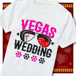 Las Vegas Bröllopsfest Casino Solglasögon Gifta T Shirt