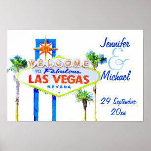 Las Vegas Bröllopsfest-tecken Poster