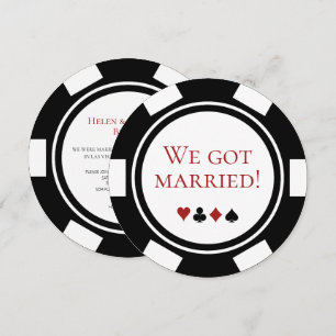 Las Vegas bröllopsflykt kungör Poker Inbjudningar