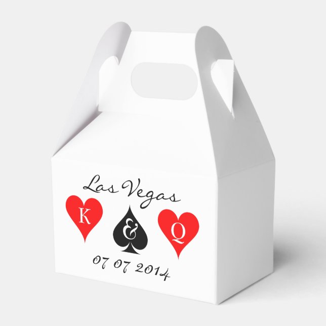 Las Vegas bröllopsgåva låda med monogram färger Presentaskar (Framsidan Sidan)
