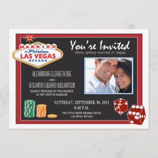 Las Vegas Bröllopsinbjudan för Destination (röd) Inbjudningar