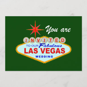 Las Vegas bröllopsinbjudan GRÖN Inbjudningar