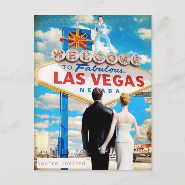 Las Vegas bröllopsinbjudan Inbjudan Vykort (Framsida)