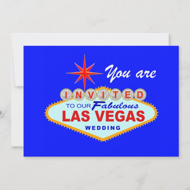 Las Vegas bröllopsinbjudan LITEBLUE Inbjudningar (Framsida)