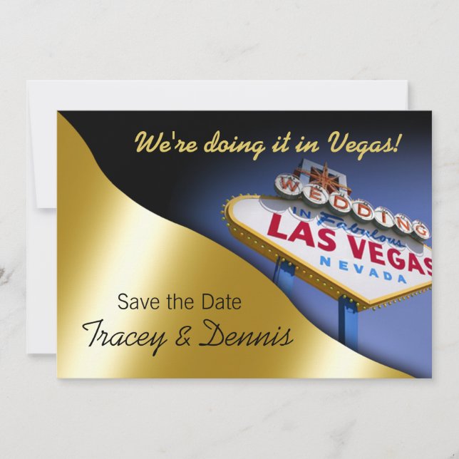 Las Vegas Bröllopsinbjudan Save the Date Inbjudningar (Framsida)