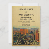 Las Vegas bröllopsinbjudan Vintage Vegas Inbjudan