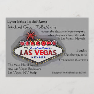 Las Vegas bröllopsinbjudning Bjud in Silver Grått Inbjudningar