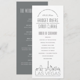 Las Vegas Bröllopsprogrammet Modern deco Inbjudningar