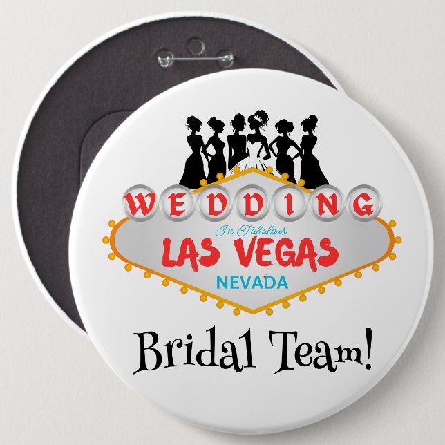 Las Vegas Bröllopsteam Kolossal, 6 tums knapp (Framsida & baksida)