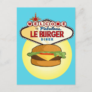 Las Vegas Burger Middag Vykort