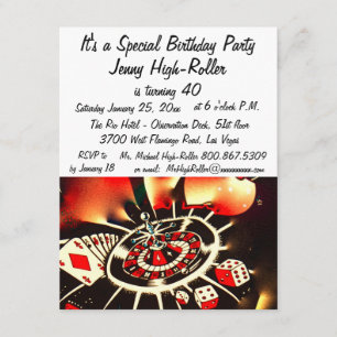 Las Vegas Casino Birthday Firande Inbjudningar