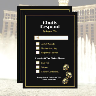 Las Vegas Casino Black och Guld Middag Choice OSA Inbjudningar
