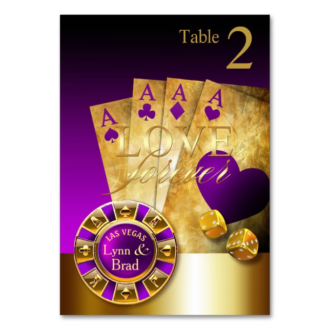 Las Vegas Casino Bord Card FRÅGA NAMN I CHIP Bordsnummer (Baksidan)