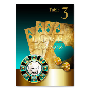 Las Vegas Casino Bord Card FRÅGA NAMN I CHIP Bordsnummer