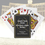 Las Vegas Casino Chip Black Guld White Casinokort<br><div class="desc">Denna uppsättning spelkort kommer att vara en perfekt för ett kasinokemat i bröllop,  på årsdagen eller vid ceremonin för förnyelse</div>