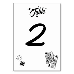 Las Vegas Casino Destination Wedding Black White Bordsnummer