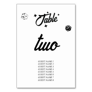 Las Vegas Casino Destination Wedding Black White Bordsnummer