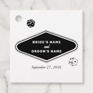 Las Vegas Casino Destination Wedding Black White Gåvor Etiketter