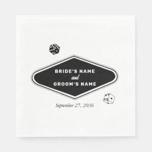 Las Vegas Casino Destination Wedding Black White Pappersservett