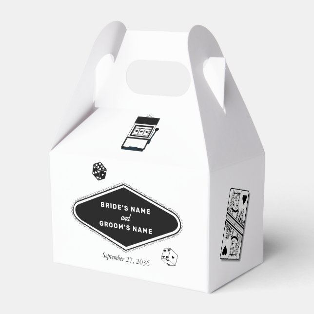 Las Vegas Casino Destination Wedding Black White Presentaskar (Framsidan Sidan)