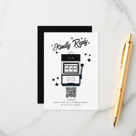 Las Vegas Casino Destination Wedding Black White Tilläggskort