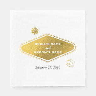 Las Vegas Casino Destination Wedding Guld Pappersservett