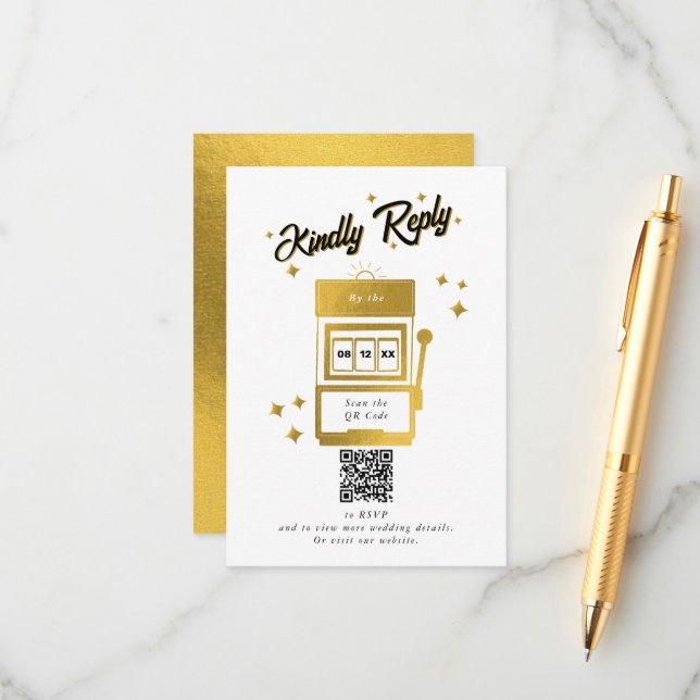 Las Vegas Casino Destination Wedding Guld Tilläggskort (Fram/Back In Situ)