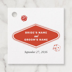 Las Vegas Casino Destination Wedding Red White Gåvor Etiketter