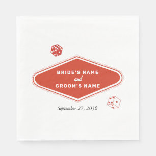 Las Vegas Casino Destination Wedding Red White Pappersservett