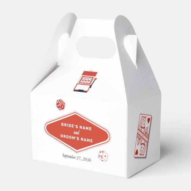 Las Vegas Casino Destination Wedding Red White Presentaskar (Framsidan Sidan)